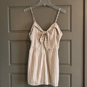 Front Ribbon Tie Romper